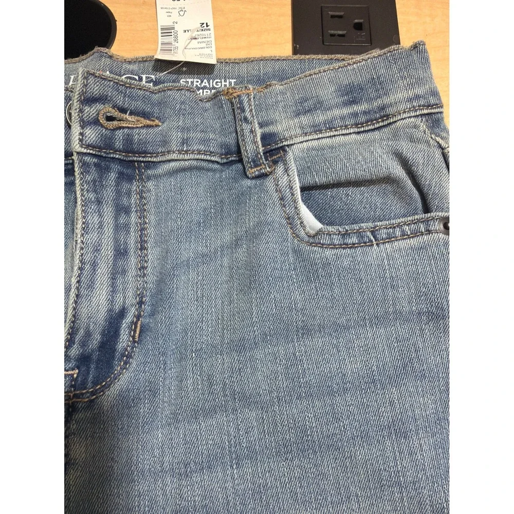 The Children's Place Boys Straight Leg Stretch Jeans Med Wash Blue Size 12 NWT